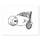Tennis Old English Sheepdog (Grau 1) Hund Niedlich Gummistempel (Prägung)