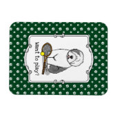Tennis Old English Sheepdog (Grau 1) Hund Niedlich Magnet (Horizontal)