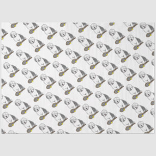 Tennis Old English Sheepdog (Grau 1) Hund Niedlich Seidenpapier