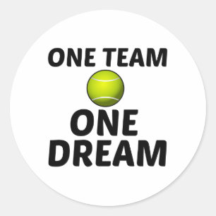 TENNIS ONE TEAM ONE DREAM FARBE RUNDER AUFKLEBER