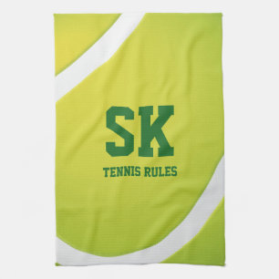 Tennis ordnet Sport-Geschenk an Küchentuch