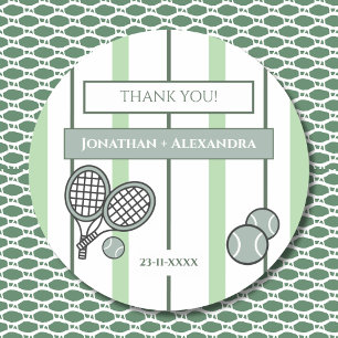 Tennis-Paar-Shower Danke schön Runder Aufkleber