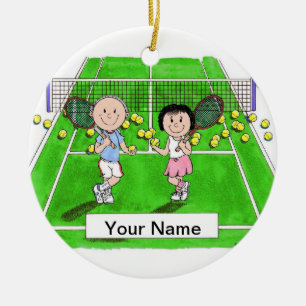 Tennis-Paare Keramik Ornament