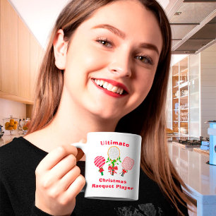 Tennis-, Paddleball-, Pickleball-Spieler Weihnacht Kaffeetasse