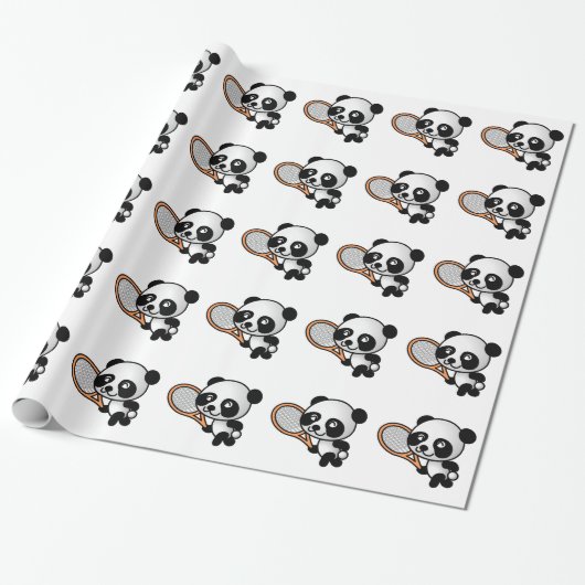 Tennis-Panda Geschenkpapier (Ungerollt)