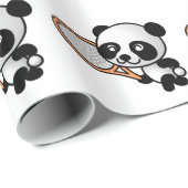 Tennis-Panda Geschenkpapier (Rolleneckpunkt)