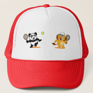 Tennis-Panda u. Löwe Truckerkappe
