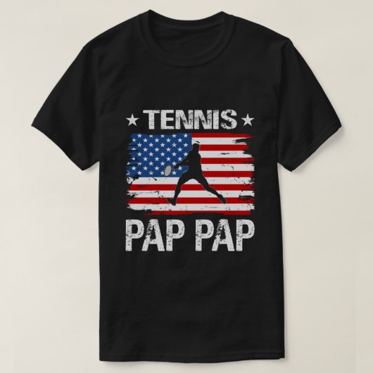 Tennis PAP PAP USA Flag Vatertag T-Shirt (Design vorne)