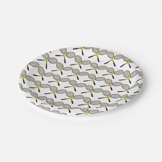 Tennis-PapierTeller Pappteller (Schrägansicht)