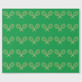 Tennis Party Chic Gold and Green Sports Geschenkpapier (Flach)