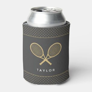 Tennis Party Chic Gold und Grau Custom Dosenkühler