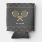 Tennis Party Chic Gold und Grau Custom Dosenkühler (Vorderseite)
