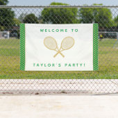 Tennis Party Chic Gold und Green Custom Banner (Insitu)