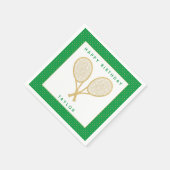 Tennis Party Chic Gold und Green Custom Serviette (Ecke)