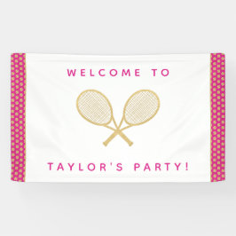 Tennis Party Chic Gold und Pink Custom Banner