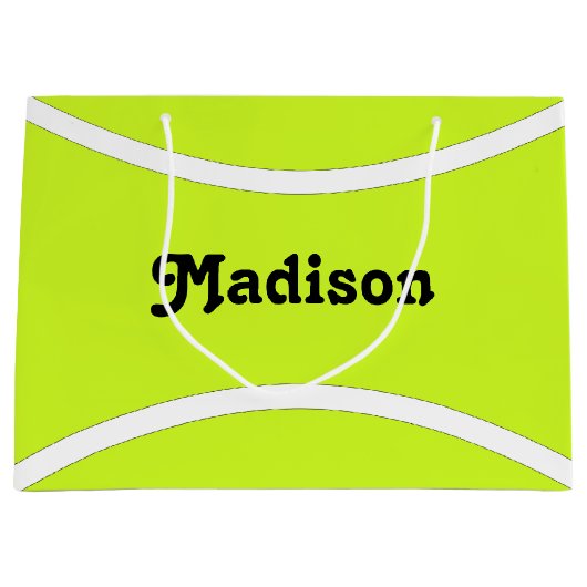 Tennis Party Custom Tennis Player Name oder Text Große Geschenktüte (Vorderseite)