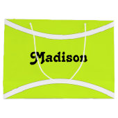 Tennis Party Custom Tennis Player Name oder Text Große Geschenktüte (Rückseite)