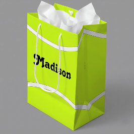 Tennis Party Custom Tennis Player Name oder Text Mittlere Geschenktüte