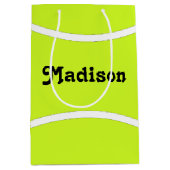 Tennis Party Custom Tennis Player Name oder Text Mittlere Geschenktüte (Vorderseite)