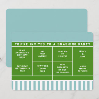 Tennis-Party Einladung