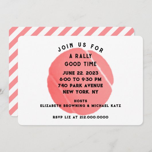 Tennis-Party Einladung (Vorne/Hinten)