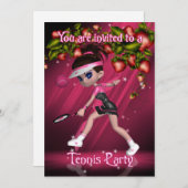 Tennis-Party Einladung (Vorne/Hinten)