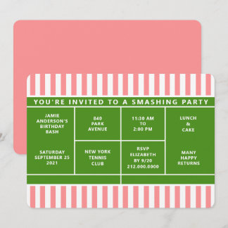 Tennis-Party Einladung