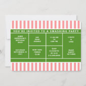 Tennis-Party Einladung (Vorderseite)