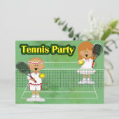 Tennis-Party Einladung (Stehend Vorderseite)