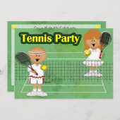 Tennis-Party Einladung (Vorne/Hinten)