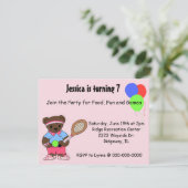 Tennis-Party Einladung (Stehend Vorderseite)