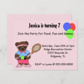 Tennis-Party Einladung (Vorne/Hinten)