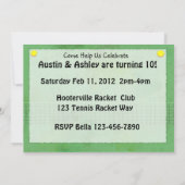 Tennis-Party Einladung (Rückseite)