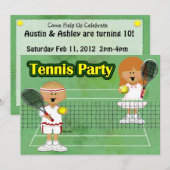 Tennis-Party Einladung (Vorne/Hinten)