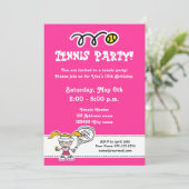 Tennis-Party Einladungen zum Geburtstag von Mädche (Stehend Vorderseite)
