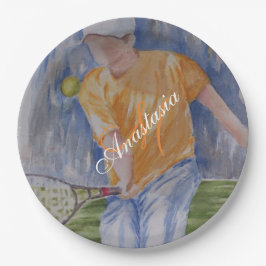 TENNIS PARTY MONOGRAM PAPPTELLER