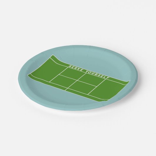Tennis-Party Pappteller (Schrägansicht)