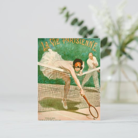 Tennis Party Postkarte (Stehend Vorderseite)