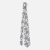Tennis Pattern Black & White Vatertag Vater Cool Krawatte (Rückseite)
