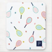 Tennis Pattern Sport Thema Personalisiert Monogram Mousepad (Vorne)