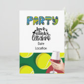 Tennis Payer Valentine's Day Einladung (Stehend Vorderseite)