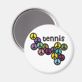 Tennis Peace Signs gefüllt Magnet (Vorderseite/Rückseite)