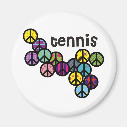Tennis Peace Signs gefüllt Magnet (Vorne)