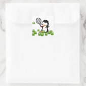 Tennis Penguin Quadratischer Aufkleber (Tasche)