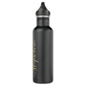 Tennis Personalisiert Black and Gold Edelstahlflasche (Rechts)