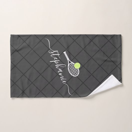 Tennis Personalisiert Eleganter Skriptname Handtuch (Handtuch)