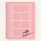 Tennis Personalisiert Girly Script Monogram Notizblock (Vorderseite)