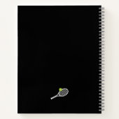 Tennis Personalisiert Girly Script Monogram Notizblock (Rückseite)