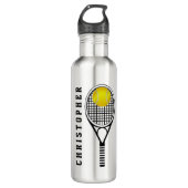 Tennis Personalisiert Name oder Monogramm Trinkflasche (Vorderseite)