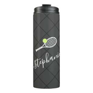 Tennis Personalisiert Script Name Monogram Thermosbecher